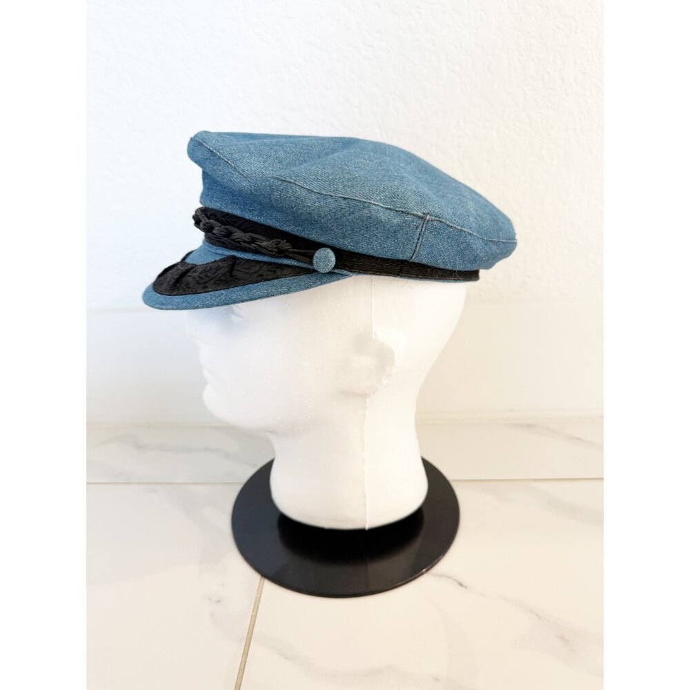 Greek Fishermen Blue and Black Denim Cap - Picture 4 of 9